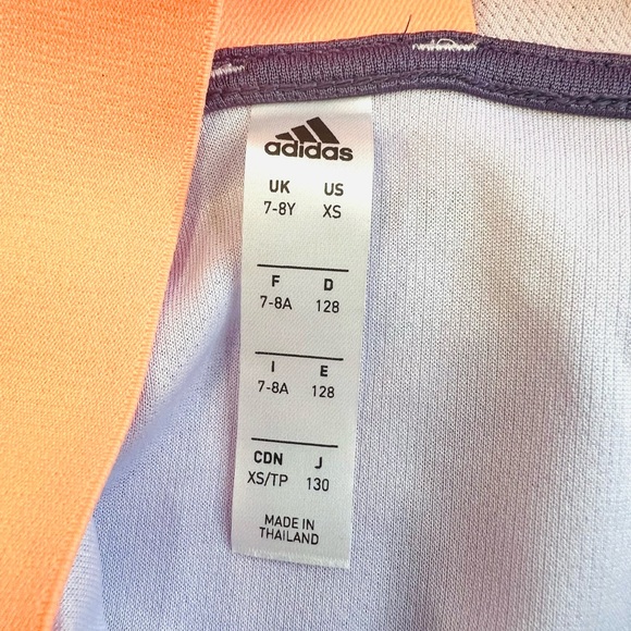 Adidas Girls Y-Tank Top AEROREADY Purple Orange Size Size XS - Picture 9 of 9